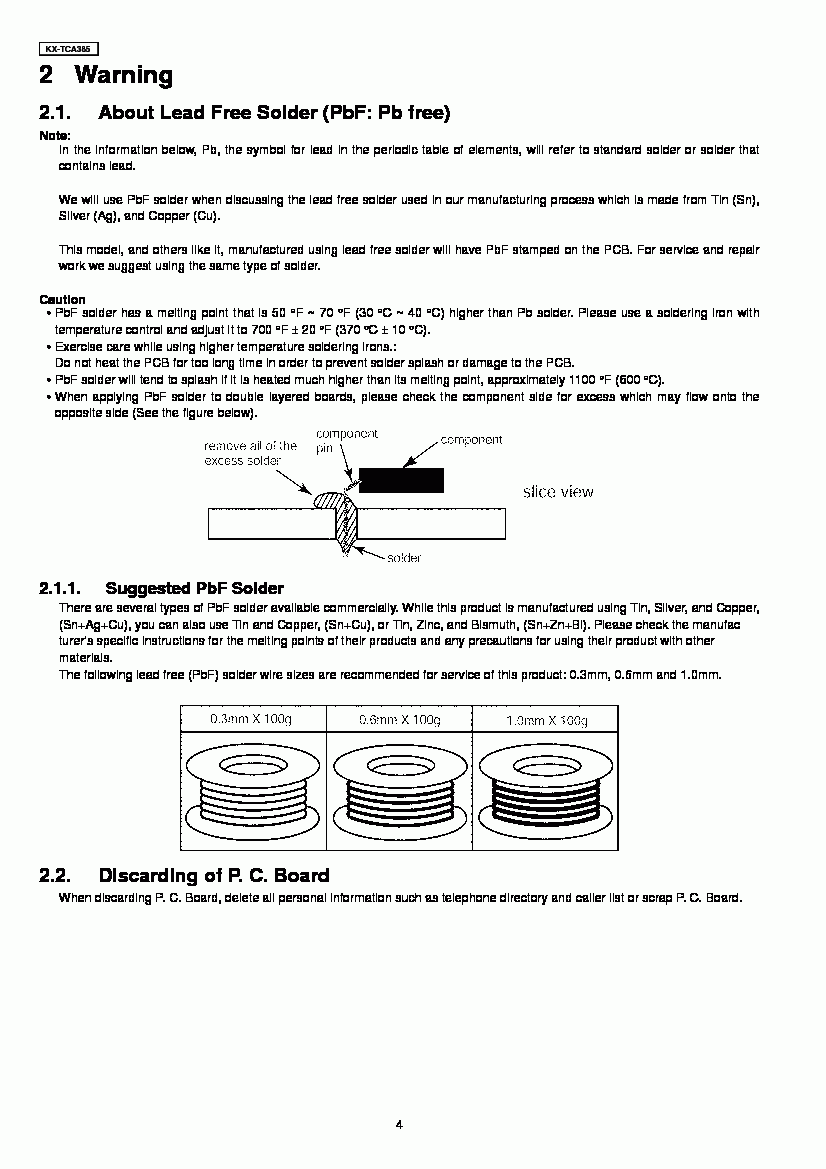 Panasonic KX TCA385