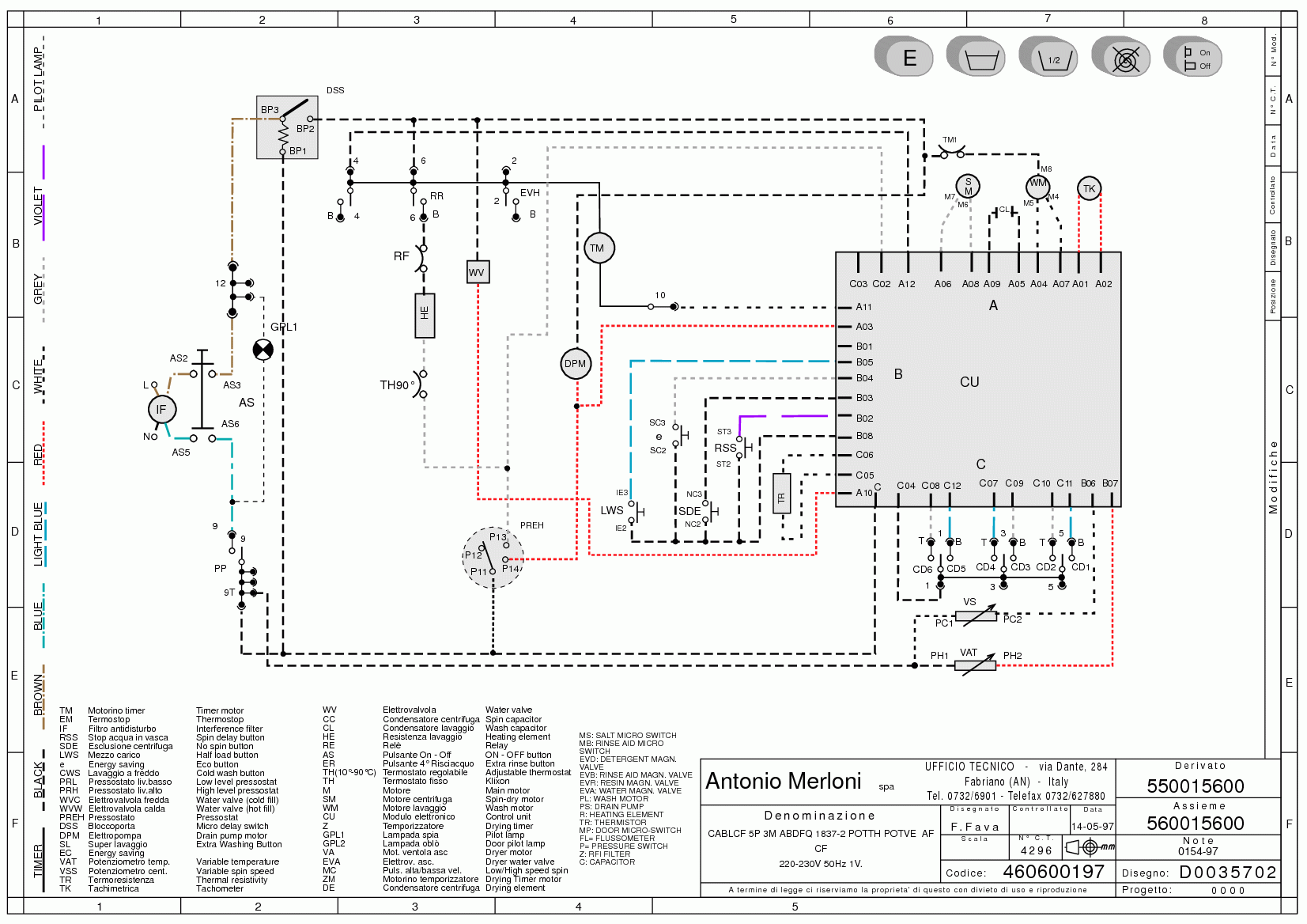 электрическая схема стиральной машины ARDO AE 810 circuit